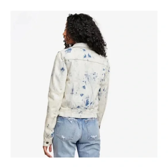NWT! Free People Rumors Denim Jacket - Jones Tie Dye Blue - Size Small - Picture 4 of 7